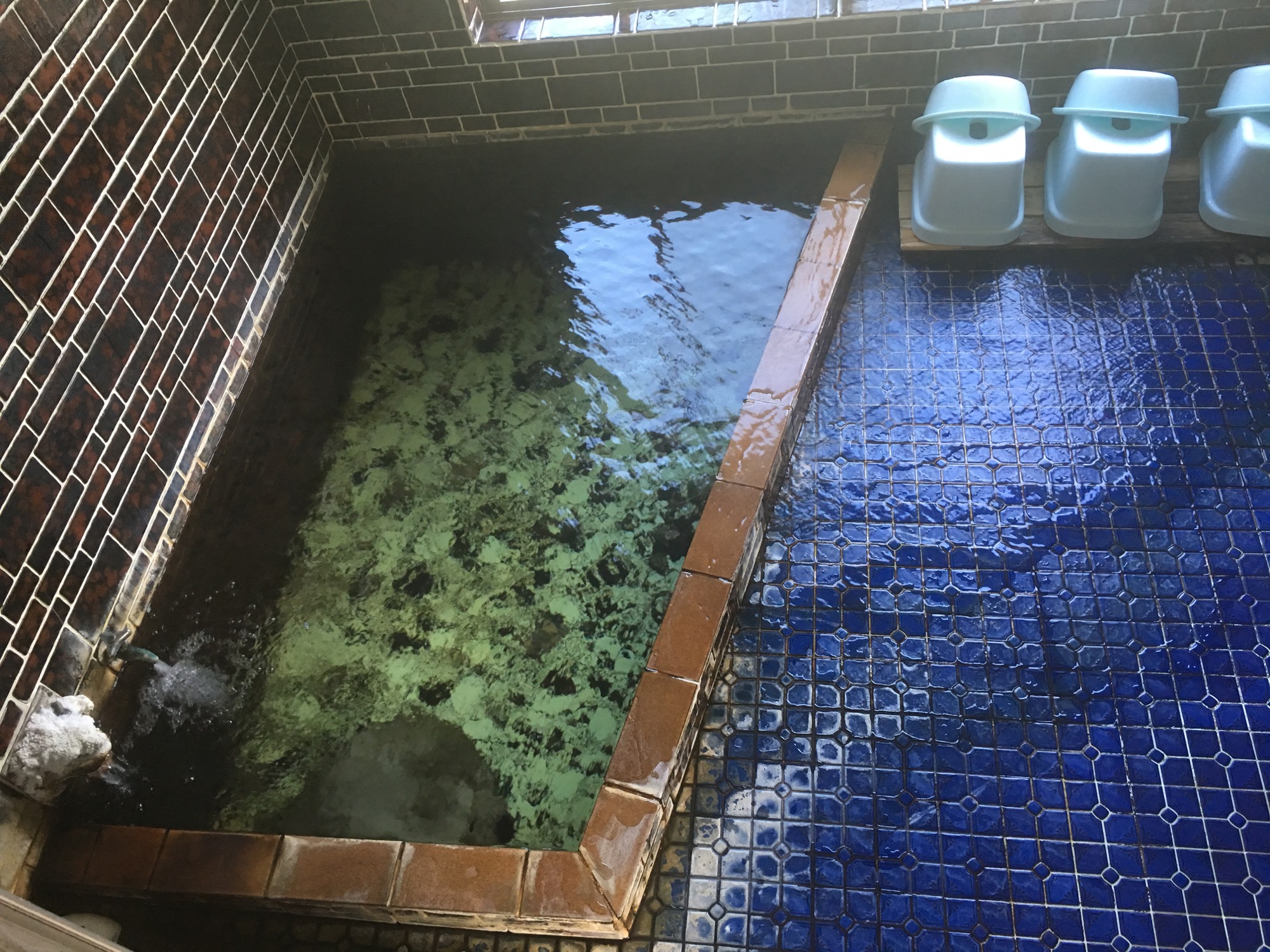 The indoor onsen at the minshuku